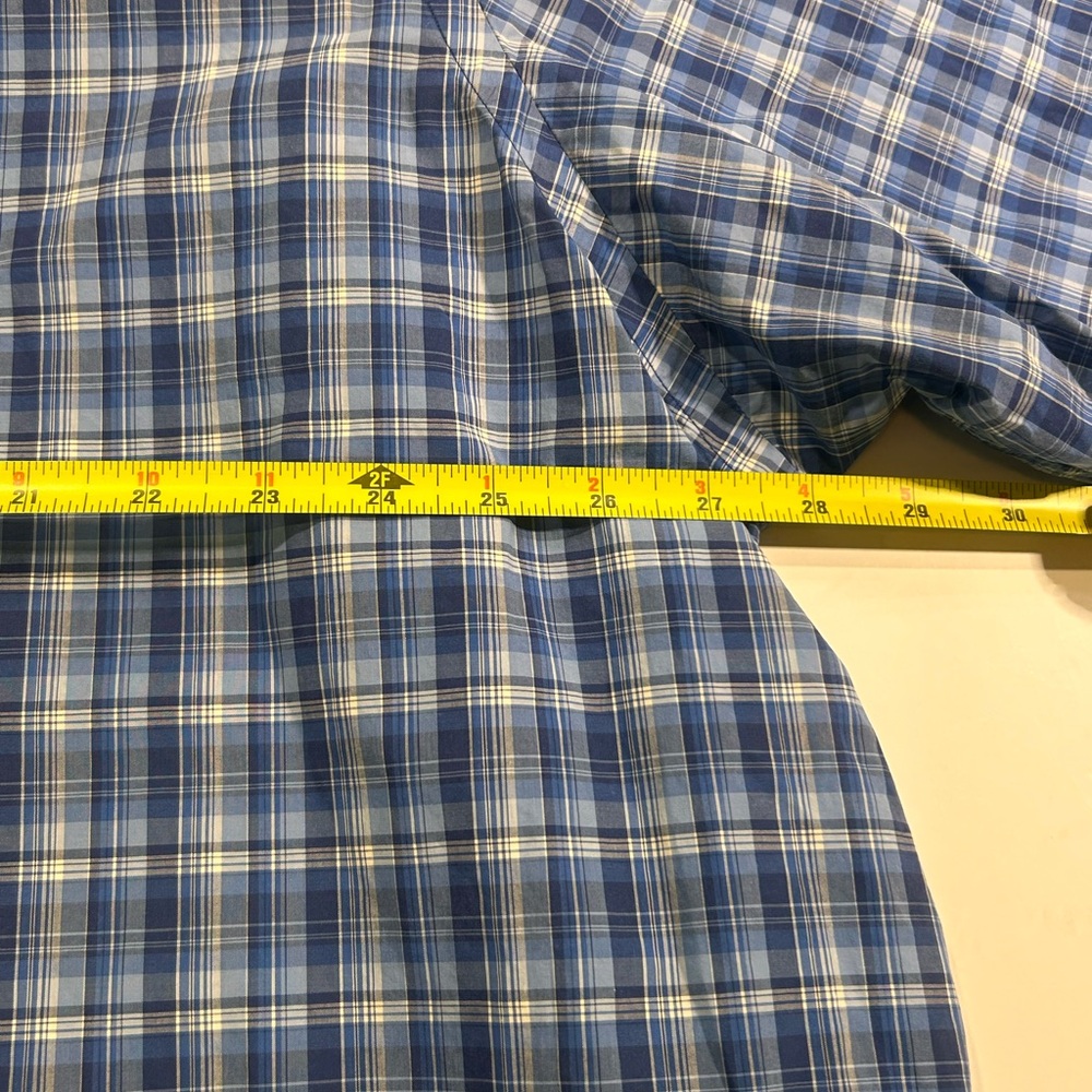 Ralph Lauren Big & Tall 3XLT Blue Plaid Button Down Shirt Classic Fit - Picture 6 of 9